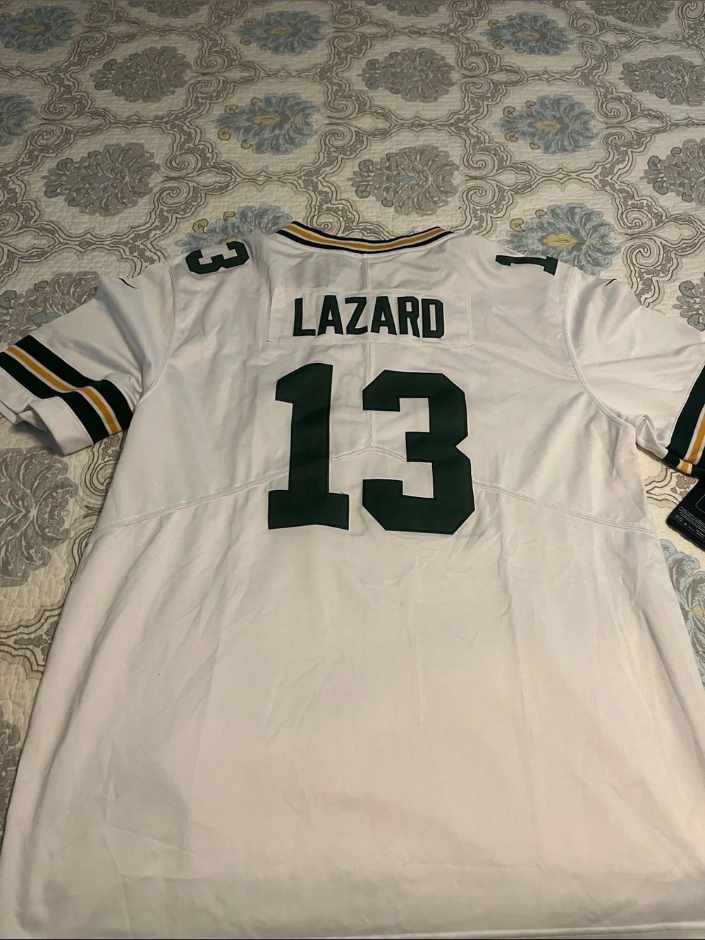 Nike White and Dark Green #13 Football Jersey
